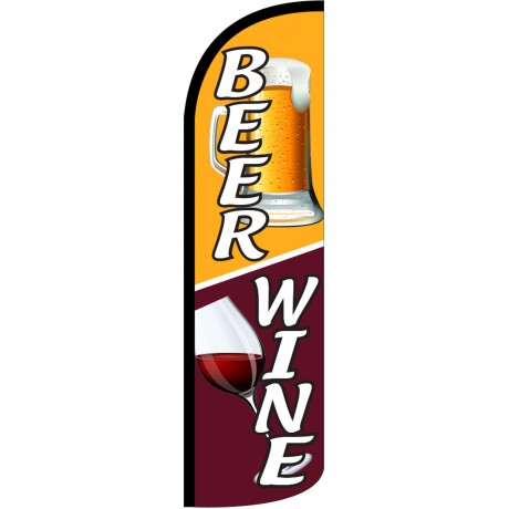 Beer & Wine Extra Wide Windless Swooper Flag