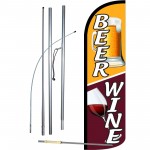 Beer & Wine Extra Wide Windless Swooper Flag Bundle