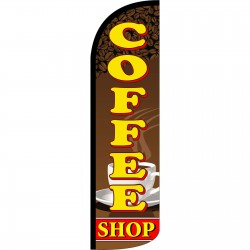 Coffee Shop Extra Wide Windless Swooper Flag