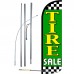 Tire Sale Green Extra Wide Windless Swooper Flag Bundle