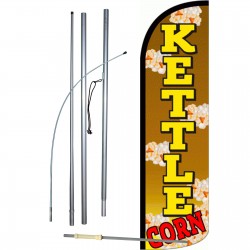 Kettle Corn Brown Extra Wide Windless Swooper Flag Bundle