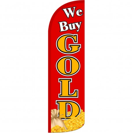 We Buy Gold Cash Bag Extra Wide Windless Swooper Flag