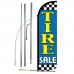 Tire Sale Blue Extra Wide Windless Swooper Flag Bundle