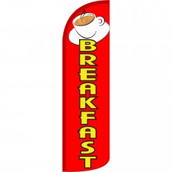 Breakfast Red Coffee Extra Wide Windless Swooper Flag