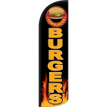 Burgers Black Extra Wide Windless Swooper Flag