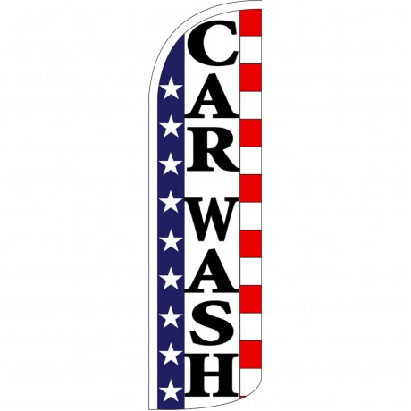Car Wash Stars & Stripes Extra Wide Windless Swooper Flag