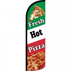 Fresh Hot Pizza Extra Wide Windless Swooper Flag