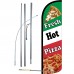 Fresh Hot Pizza Extra Wide Windless Swooper Flag Bundle