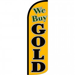 We Buy Gold Yellow Extra Wide Windless Swooper Flag