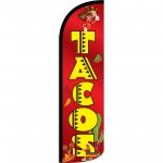 Tacos Red Extra Wide Windless Swooper Flag