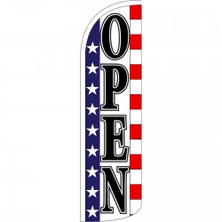 Open Stars & Stripes Extra Wide Windless Swooper Flag