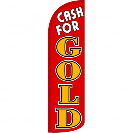 Cash For Gold R/G Extra Wide Windless Swooper Flag