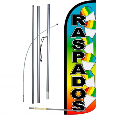Raspados Rainbow Extra Wide Windless Swooper Flag Bundle