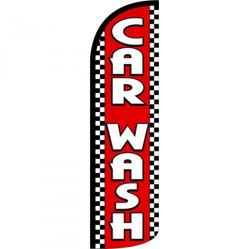 Car Wash Checkers Windless Swooper Flag  Sign