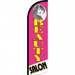Beauty Salon Pink Extra Wide Windless Swooper Flag