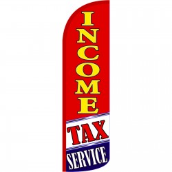 Income Tax Service Red Extra Wide Windless Swooper Flag