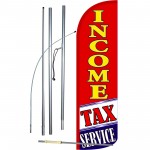 Income Tax Service Red Extra Wide Windless Swooper Flag Bundle