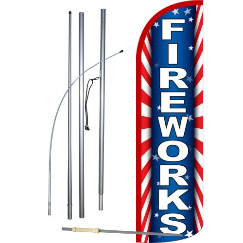 Details about   Fireworks Premium Extra Wide Windless Swooper Flag Bundle 