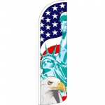 Lady Liberty/USA/American Eagle Extra Wide Windless Swooper Flag