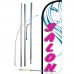 Salon White Extra Wide Windless Swooper Flag Bundle