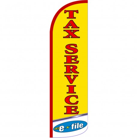 Tax Service E-File Extra Yellow Wide Windless Swooper Flag