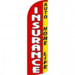 Insurance Auto Home Life Red Extra Wide Windless Swooper Flag