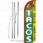 Tacos Extra Wide Windless Swooper Flag Bundle