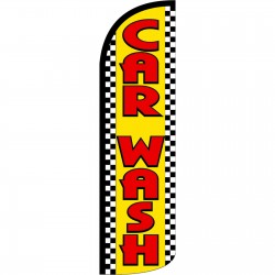 Car Wash Yellow Checker Extra Wide Windless Swooper Flag