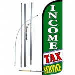 Income Tax Service Green Extra Wide Windless Swooper Flag Bundle