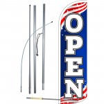 Open USA Extra Wide Windless Swooper Flag Bundle