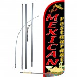 Mexican Restaurant Extra Wide Windless Swooper Flag Bundle