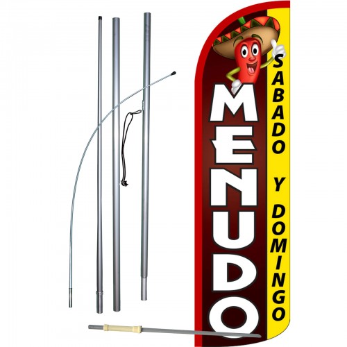 Menudo Red Windless Swooper Flag  Sign 