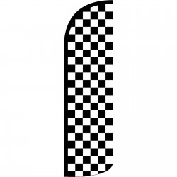 Checkered Black & White Extra Wide Windless Swooper Flag