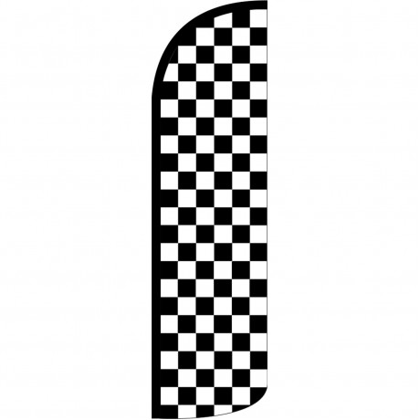 Checkered Black & White Extra Wide Windless Swooper Flag