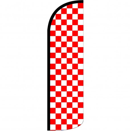 Checkered Red & White Extra Wide Windless Swooper Flag