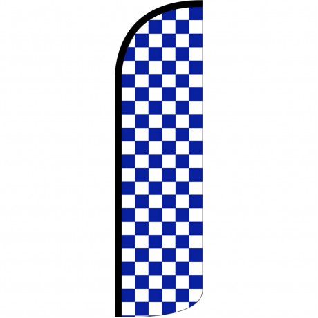 Checkered Blue & White Extra Wide Windless Swooper Flag