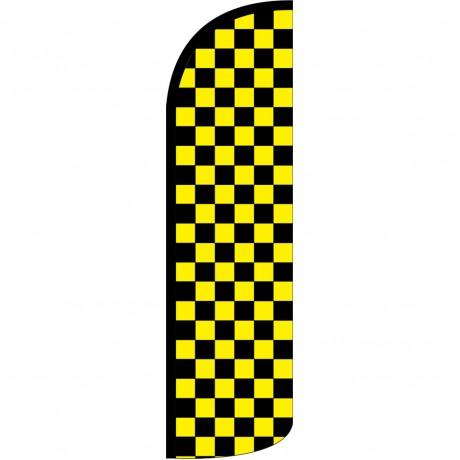 Checkered Black & Yellow Extra Wide Windless Swooper Flag