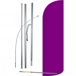 Solid Purple Extra Wide Windless Swooper Flag Bundle