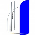 Solid Blue Extra Wide Windless Swooper Flag Bundle