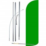 Solid Green Extra Wide Windless Swooper Flag Bundle