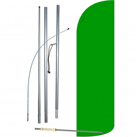 Solid Green Extra Wide Windless Swooper Flag Bundle