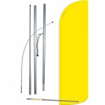 Solid Yellow Extra Wide Windless Swooper Flag Bundle