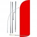 Solid Red Extra Wide Windless Swooper Flag Bundle