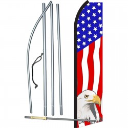 USA Eagle Vertical Swooper Flag Bundle