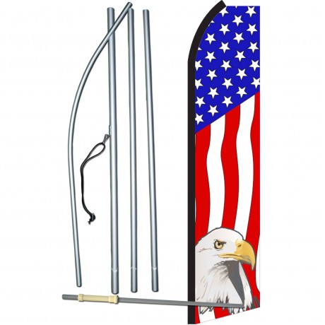 USA Eagle Vertical Swooper Flag Bundle