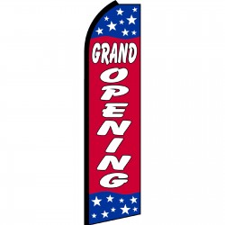 Grand Opening Red Stars Swooper Flag