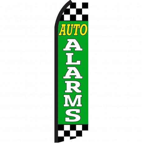 Auto Alarms Green Checkered Swooper Flag