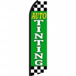 Auto Tinting Green Checkered Swooper Flag