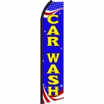 Car Wash Red, White & Blue Swooper Flag