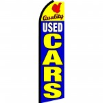 Quality Used Cars Blue Yellow Swooper Flag